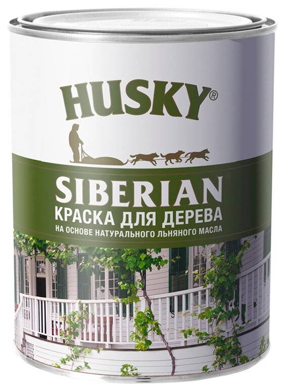 Краска для дерева HUSKY SIBERIAN белая (0,9л) База А