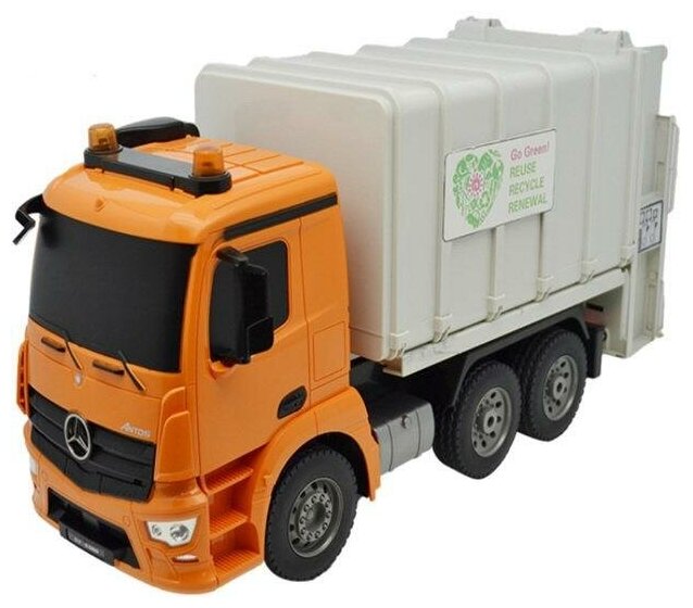 Машина-Мусоровоз на РУ (звук) в коробке механизм подъема корзины E560-003 Double Egle - фото №4