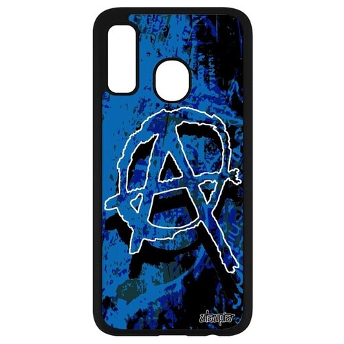 фото Противоударный чехол на смартфон // samsung galaxy a40 // "анархия" анархизм символ, utaupia, голубой