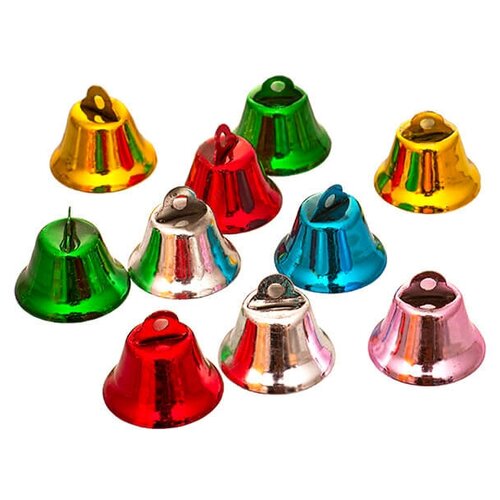 Декоративные металлические колокольчики цветные 10 шт 16 мм