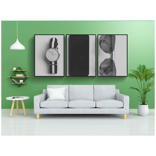 фото Набор модулных постеров для интерьера "смотреть, солнечные очки, аксессуары" 60x90 см. в тубусе, без рамки lotsprints