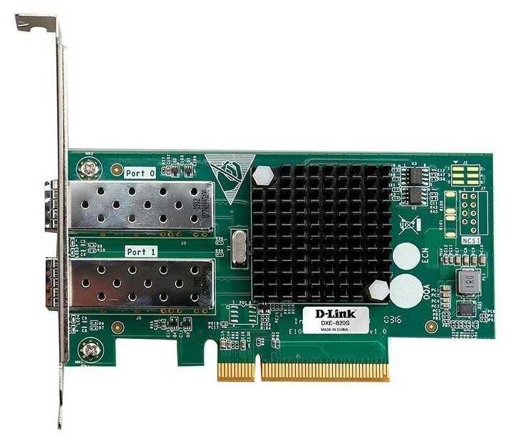 D-Link Сетевая карта DXE-820S A1A Сетевой PCI Express адаптер с 2 портами 10GBase-X SFP+