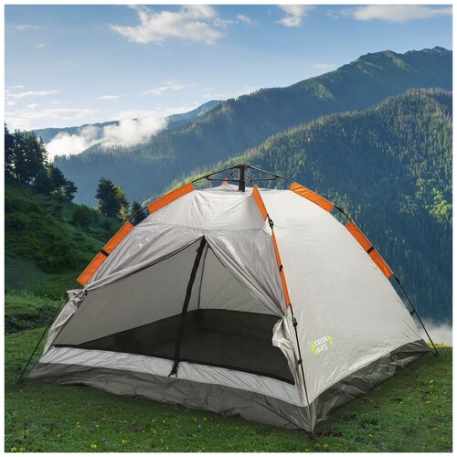 Палатка 3х-местная, 200х200х130 см, 1 слой, 1 комн, с москитной сеткой, Green Days, GJH021-3