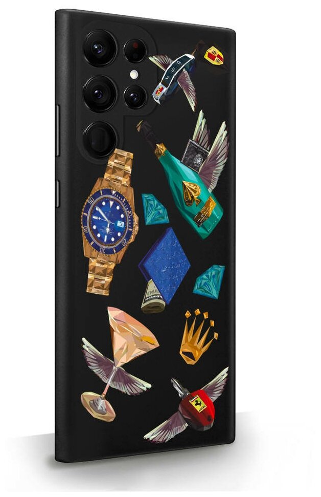 Черный силиконовый чехол MustHaveCase для Samsung Galaxy S22 Ultra Luxury lifestyle для Самсунг Галакси С22 Ультра