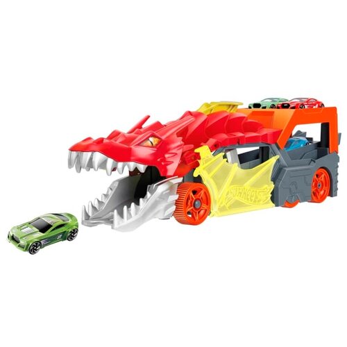 Пусковое устройство Hot Wheels Dragon Launch Transporter GTK42 красный грузовик mattel hot wheels разъяренный дракон с хранилищем для машинок gtk42