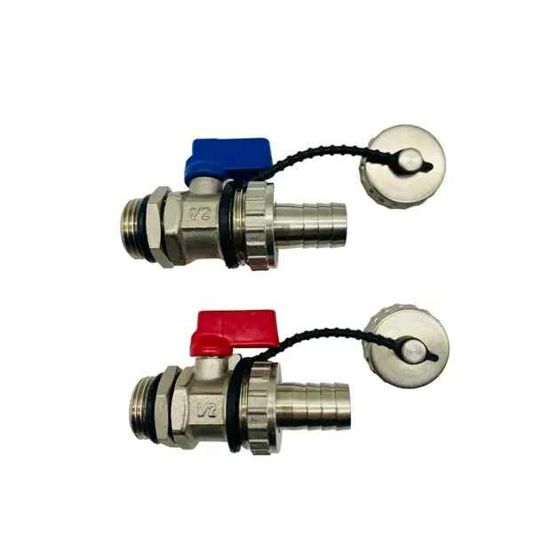 фото Кран дренажный 1/2" красный - синий - 2шт VIEIR