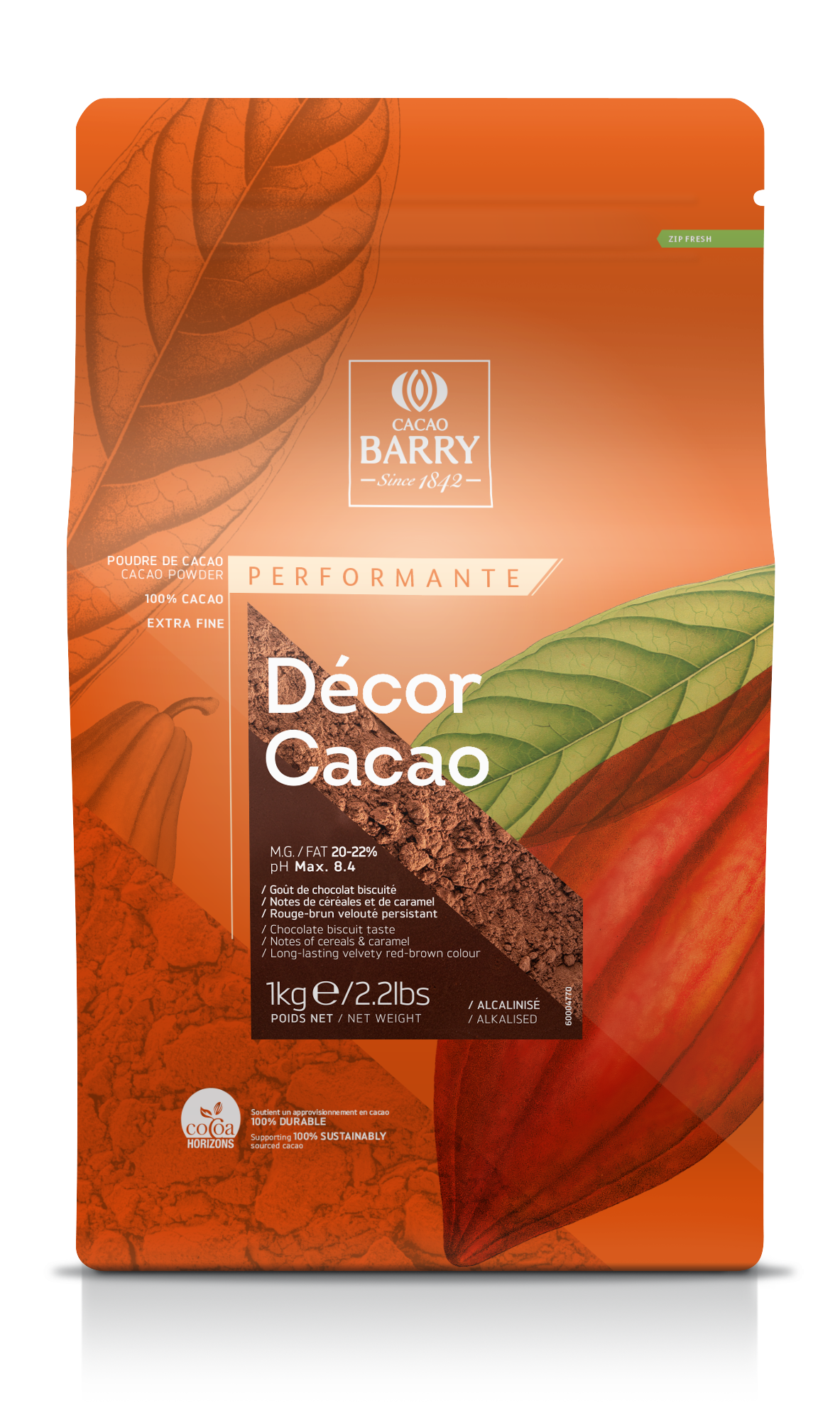 Какао-порошок Cacao Barry DECOR CACAO, 20-22%, 1 кг - фотография № 4