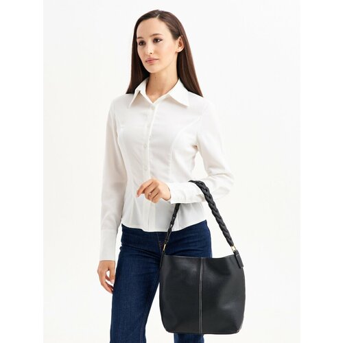 фото Сумка хобо jane's story, фактура зернистая, черный