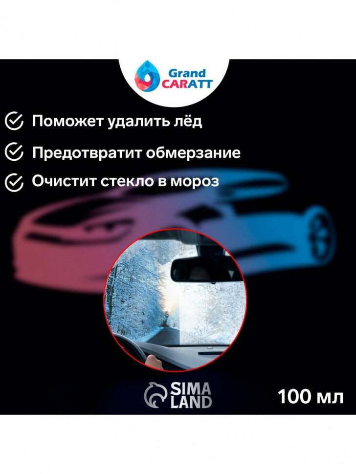 Очиститель стёкол зимний Антилёд 3в1, спрей 100 мл — фото 2