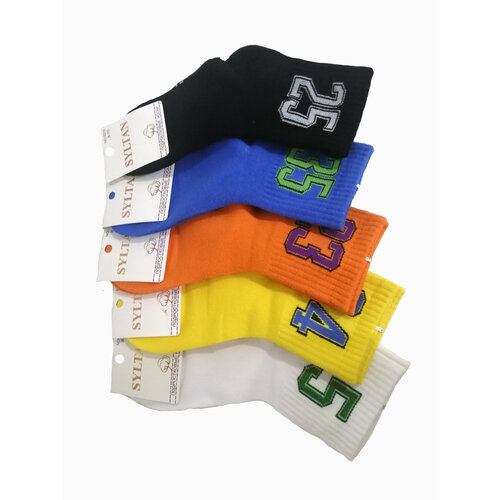 Носки Syltan детские, усиленная пятка, 5 пар, размер 8-10 ЛЕТ, мультиколор