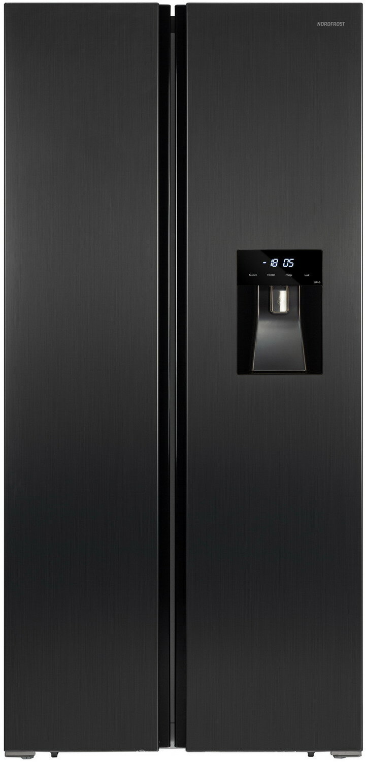 Холодильник Side-by-Side NordFrost RFS 484D NFXd inverter No frost, темно-серый — фото 1