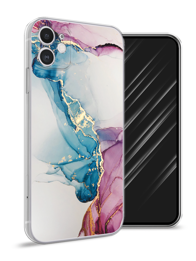 Силиконовый чехол "Розовые разводы рисунок" на Apple iPhone 11 / Айфон 11