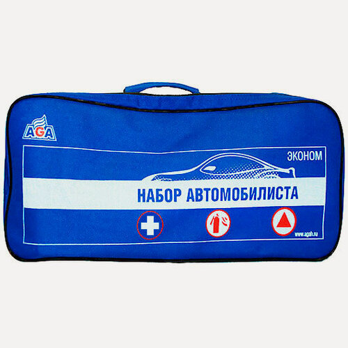Изображение товара Набор автомобилиста AGA №1-Эконом (аптечка бюджет, огнетушитель, знак авар. ост, перчатки) ткань