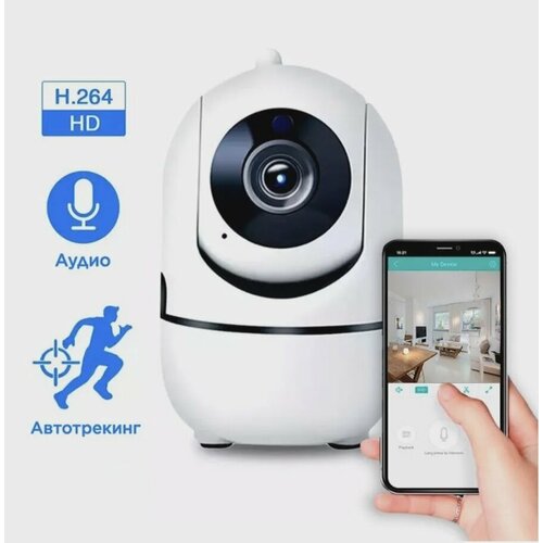 Беспроводная поворотная Smart IP-Camera 360 беспроводная ip wi fi видеокамера Камера с обзором 360 ночной съемкой и датчиком движения 299100₽