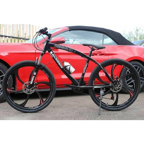 Велосипед горный RICHIESTO 24 колёса Алюминиевые кованные литые диски Детский Подростковый Спортивный черный 2160000₽