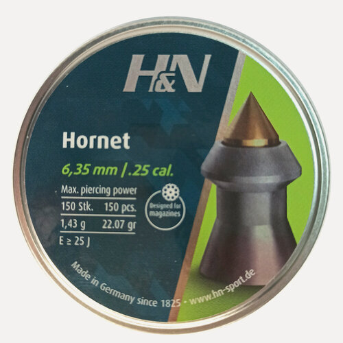 Изображение товара Пули для пневматики H&N Hornet 6,35мм 1,43г 150 шт