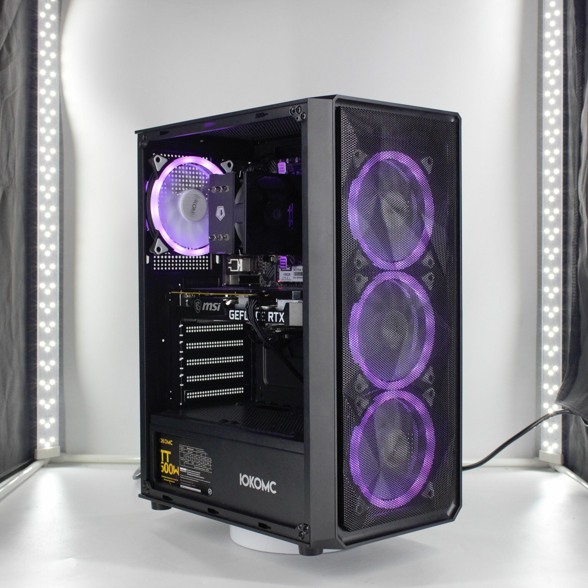 Игровой PC юкомс I5 12400F, RTX 4060 8GB, SSD 2TB, 16GB DDR4, БП 500W, win 10 pro, Black game case