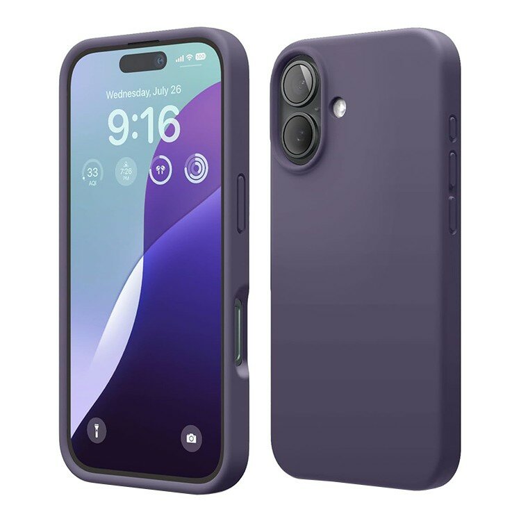 Elago силиконовый чехол для iPhone 16, Soft silicone (Liquid) Deep Purple
