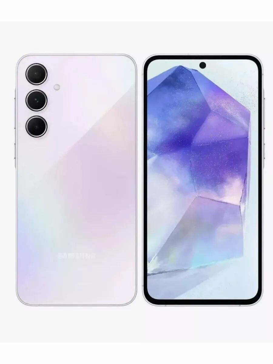 Смартфон Samsung Galaxy A55, 12/256ГБ, nano SIM + eSIM, цвет Lilac / Лавандовый
