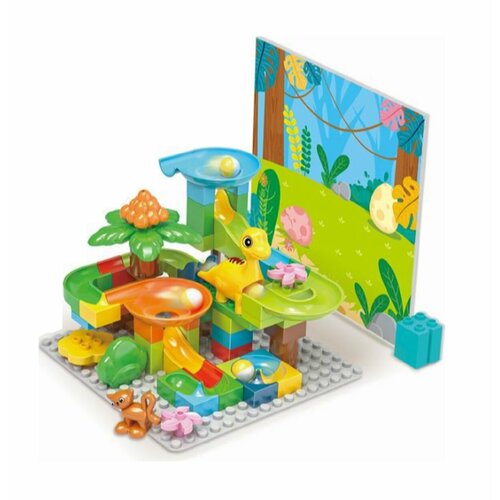 Конструктор детский JS606A3 Duplo Лабиринт с шариками Дино 60 деталей