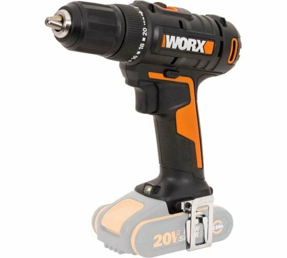 Дрель-шуруповерт аккумуляторная WORX WX108.9, 50Нм, 20В, без АКБ и ЗУ