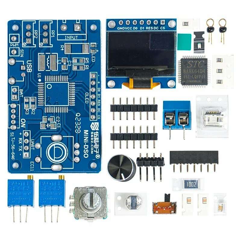 DIY мини-цифровой осциллограф комплект STC8K8A микроконтроллер электронная пайка практика свободные детали, kit
