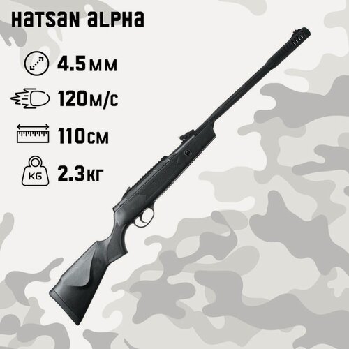 Изображение товара Винтовка пневматическая Hatsan Alpha кал. 4.5 мм, 3 Дж, ложе - пластик, до 120 м/с