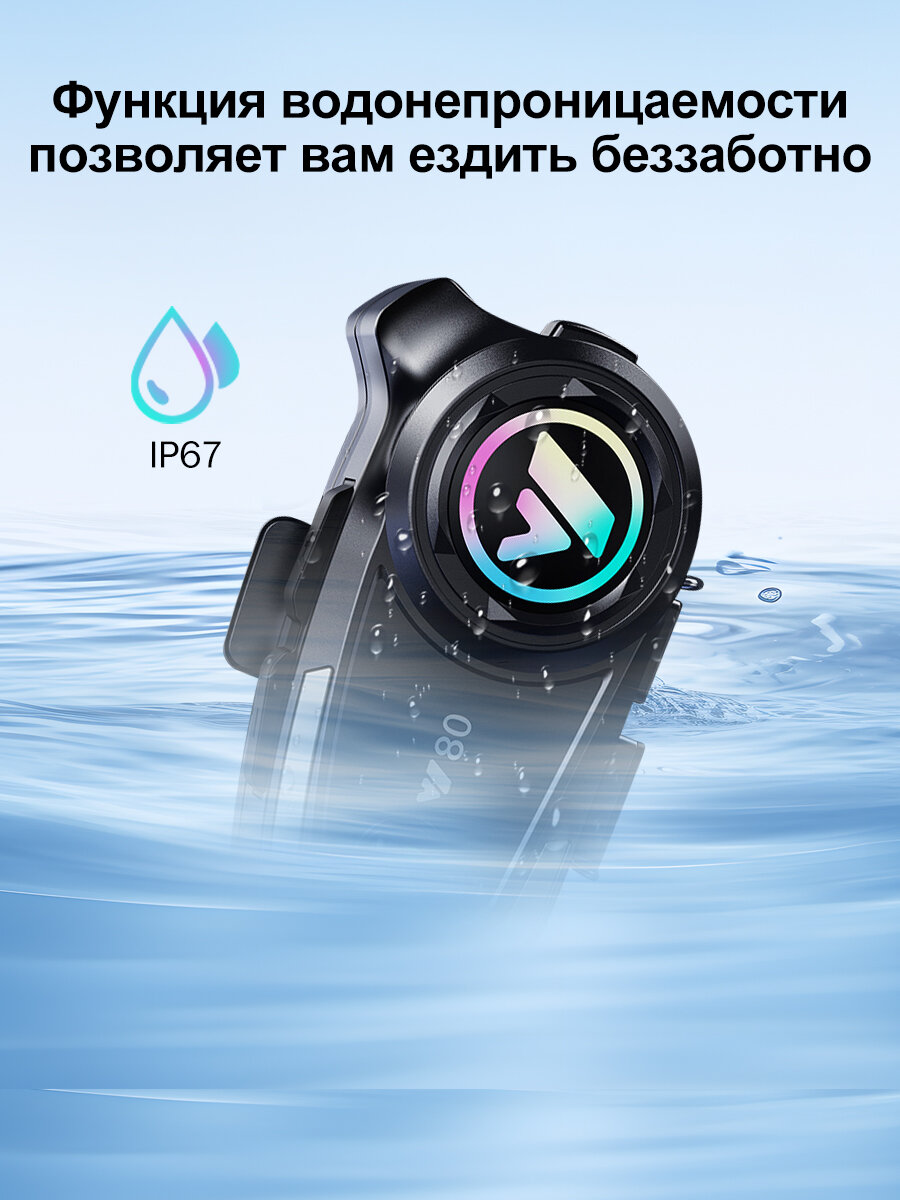 Мотогарнитура для шлема Y80, Мотогарнитура для мотоцикла, Гарнитура с микрофоном, Bluetooth 5.3, IP67 — фото 1