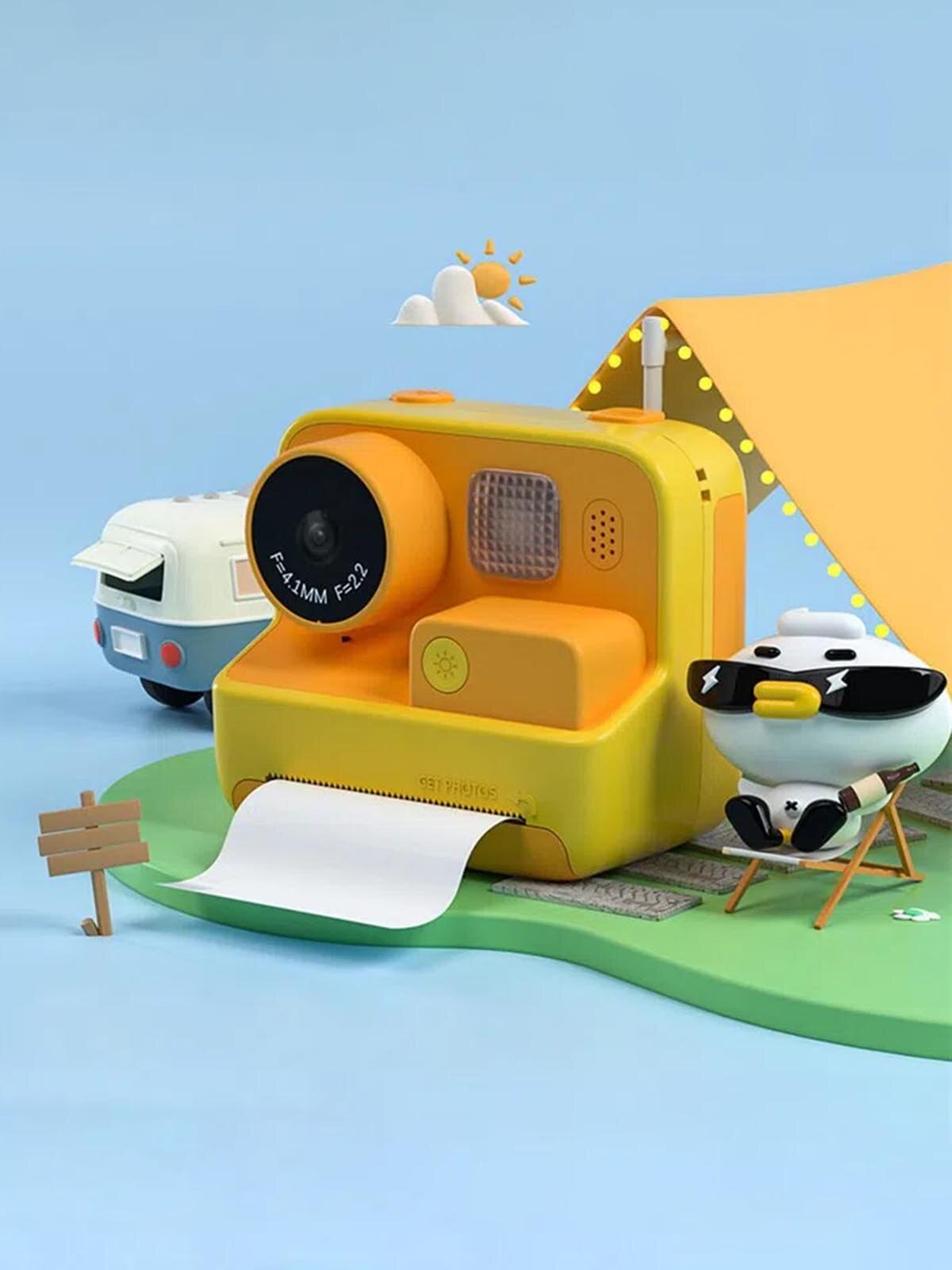 Детский фотоаппарат моментальной печати Koool К27, желтый