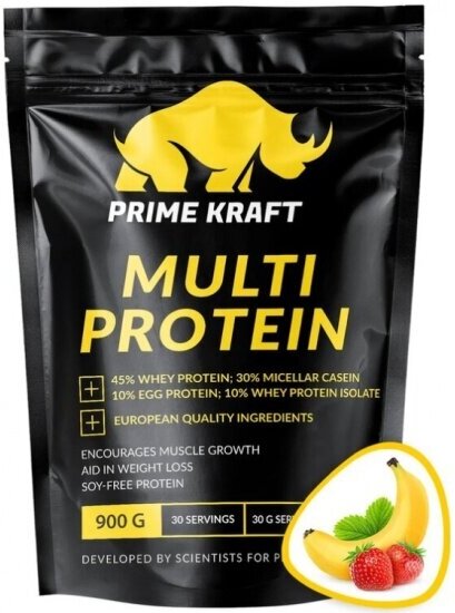 Протеин PRIME KRAFT MULTI PROTEIN (клубника банан), 900 гр.