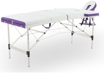 Массажный стол MED-MOS JFAL01A 3-х секционный, белый-фиолетовый