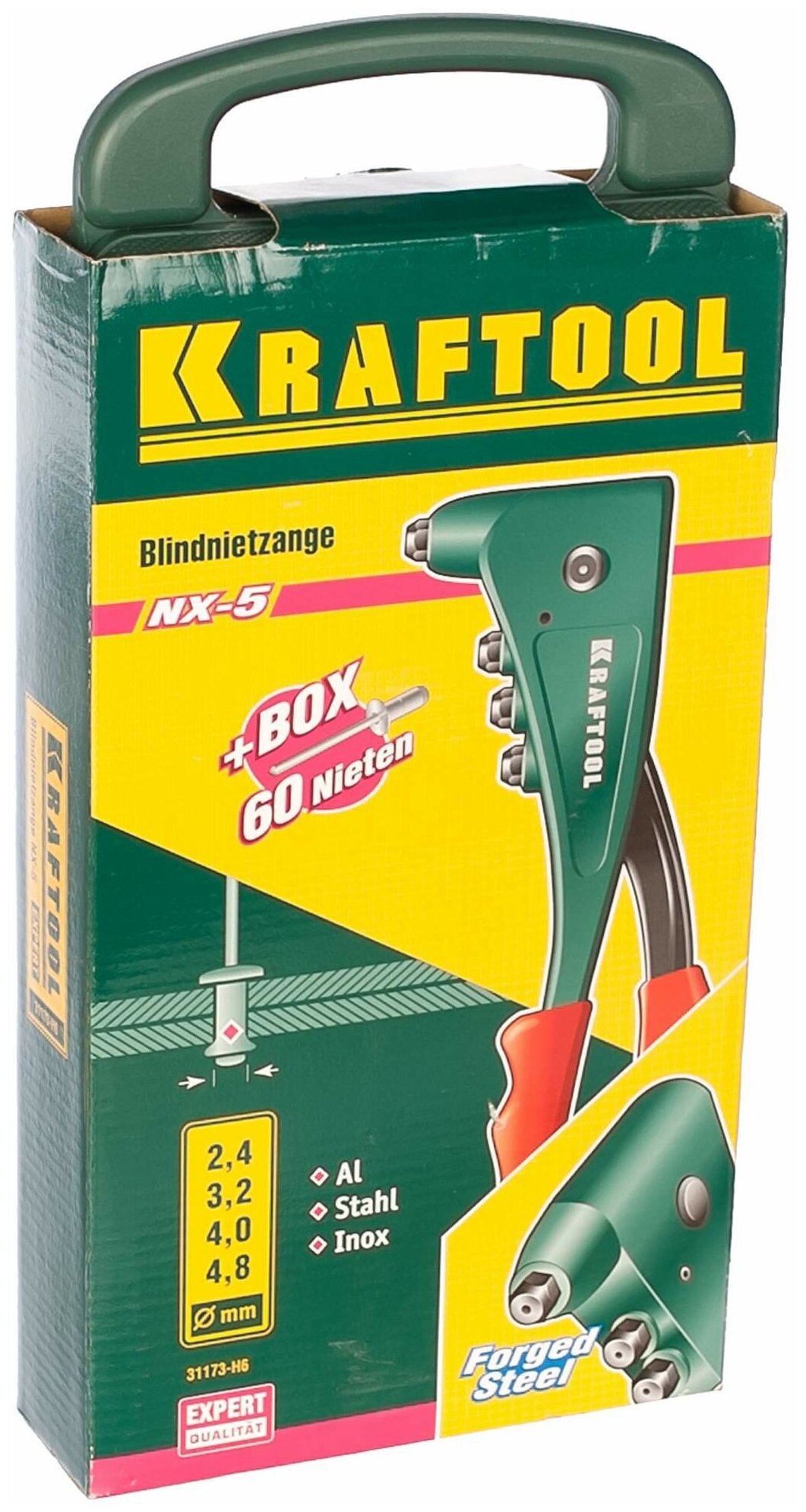 KRAFTOOL X-5F заклепочник с функцией FIX (удержание заклепки) в кейсе - фотография № 10