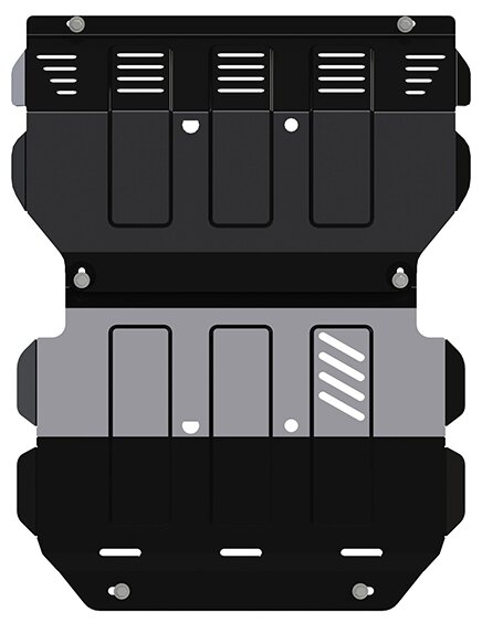 Защита картера и радиатора Sheriff для Мицубиси Паджеро Спорт 3 2016-2022, модель №1, сталь 3мм, арт:14.2960 V2-1