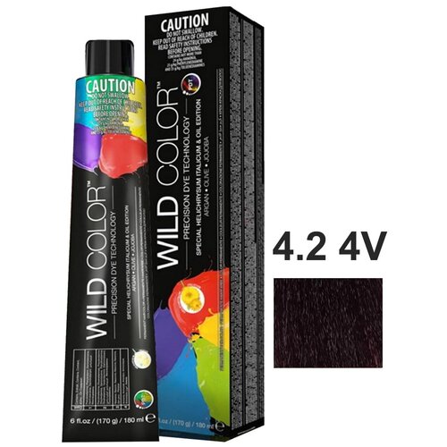 Крем-краска PERMANENT COLOR для окрашивания волос WILD COLOR 4.2 4V каштановый фиолетовый 180 мл