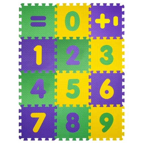 фото Коврик-пазл janett математика, фиолетовый/зеленый/желтый