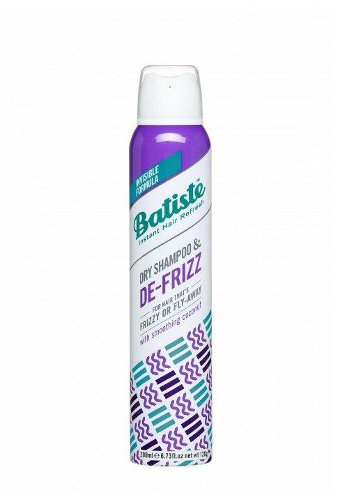 Batiste Dry Shampoo De-Frizz - Батист Сухой Шампунь для непослушных и вьющихся волос, 200 мл -
