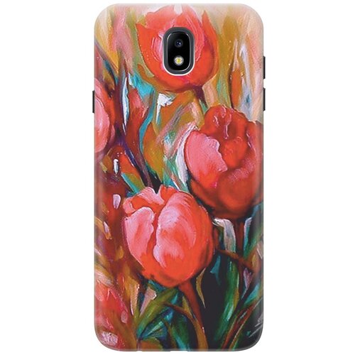 фото Gosso ультратонкий силиконовый чехол-накладка для samsung galaxy j7 (2017) с принтом "тюльпаны"