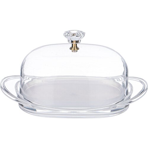 Масленка с крышкой прозрачная акриловая хром Limon 890₽