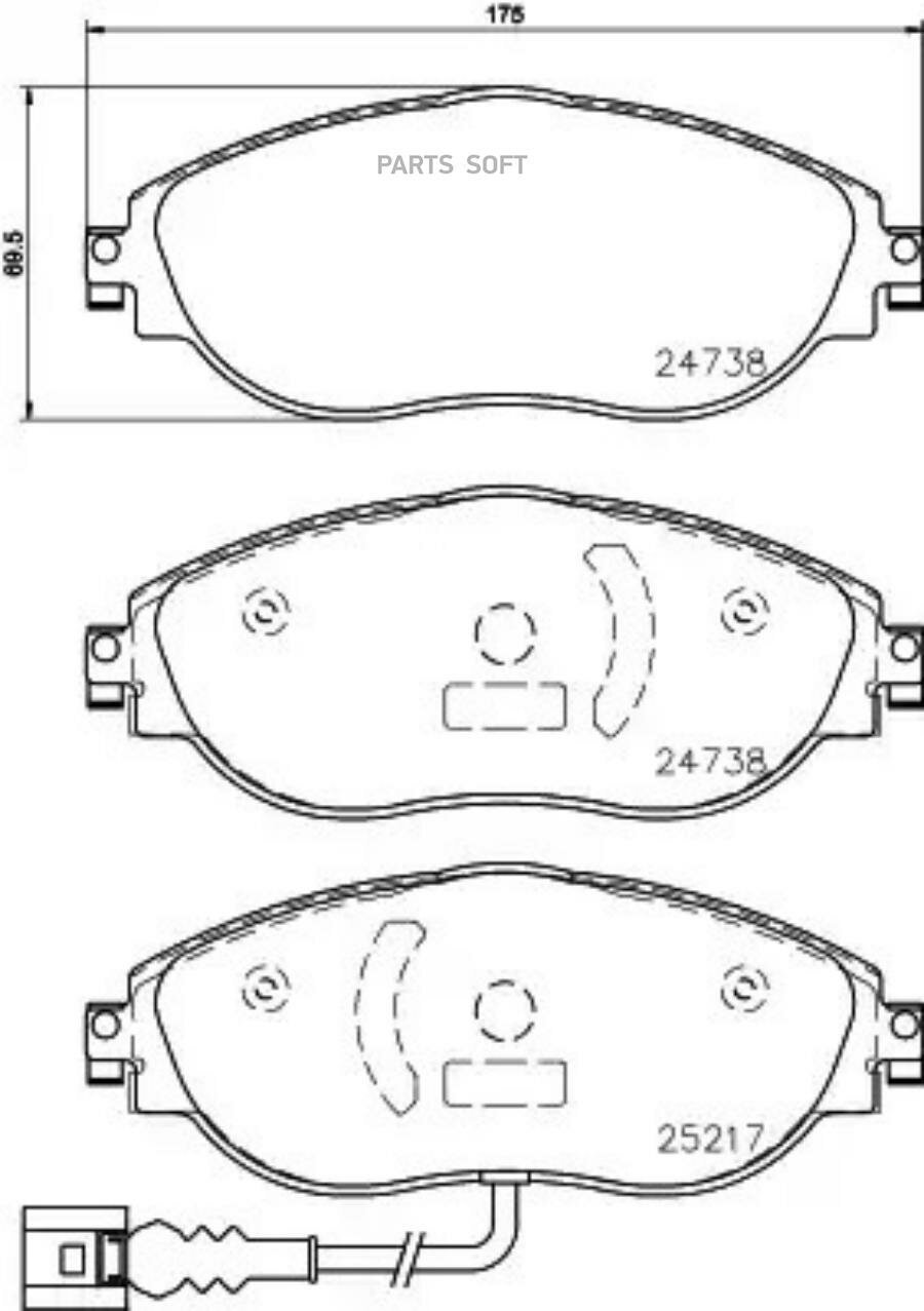 BREMBO P85144 P85144_колодки дисковые передние!\ Seat Alhambra, VW Sharan 1.4/2.0TSi/2.0TDi 10