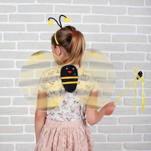 Карнавальный набор Пчёлка, 3 предмета: крылья, палочка, ободок, 3-5 лет карнавальный набор пчёлка 3 предмета ободок крылья жезл теропром 3740612