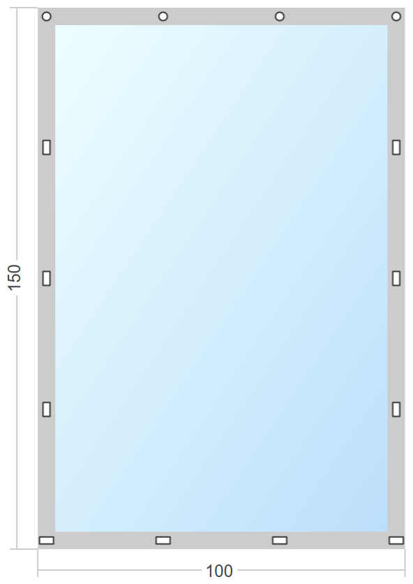 Мягкое окно Софтокна 100х150 см съемное, Скоба-ремешок, Прозрачная пленка 0,7мм, Серая окантовка, Комплект для установки - фотография № 2