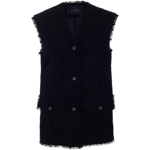 фото Жилет 4stars из твида, черный, one size