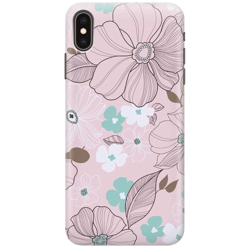 фото Re:paчехол - накладка artcolor для apple iphone xs max с принтом "розовые цветы"