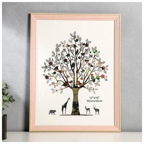 фото Фоторамка пластик 30х40 см "лестница, розовая джинса" 44х34 см 5117011 сима-ленд