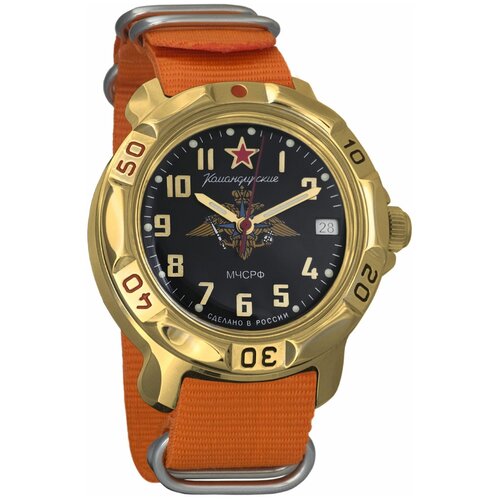 Наручные часы Восток Командирские, оранжевый наручные часы восток командирские 819639 черный синий