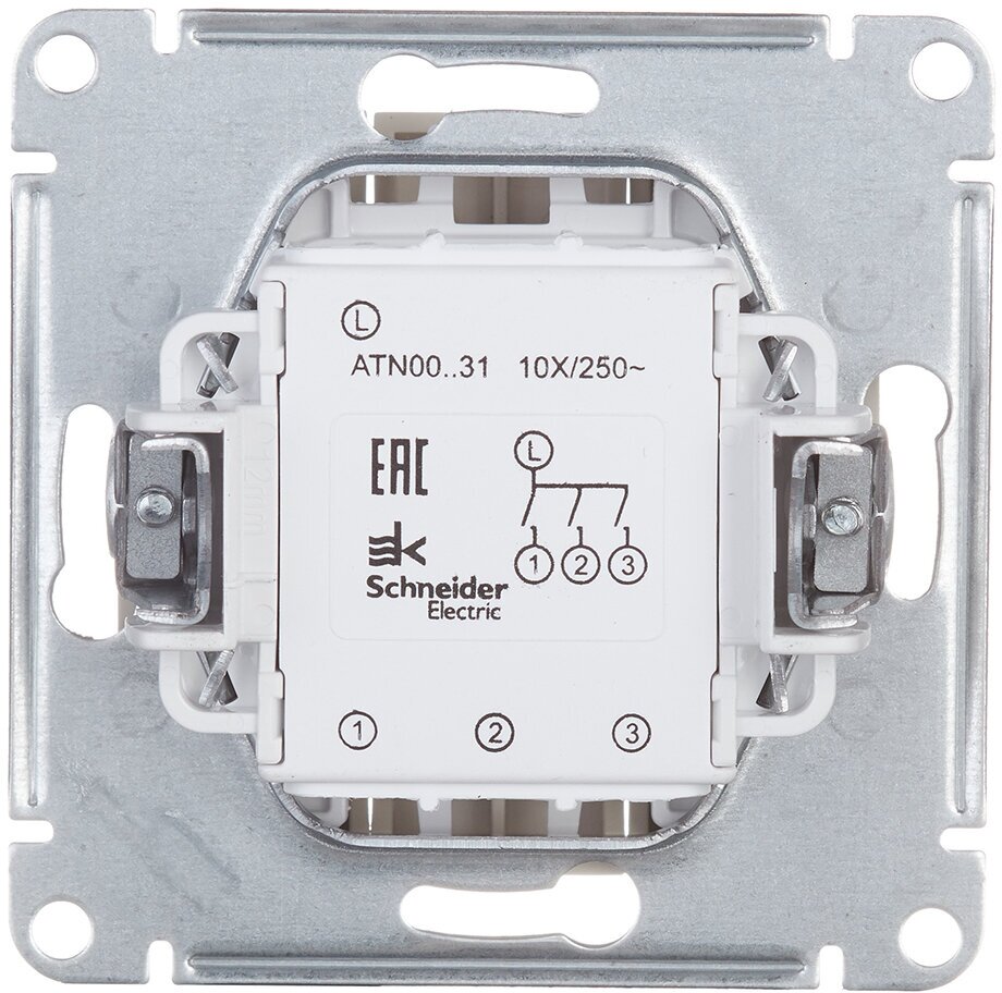 Выключатель трехклавишный Schneider Electric (Systeme Electric) Atlas Design механизм бежевый ATN000231 3шт - фотография № 3