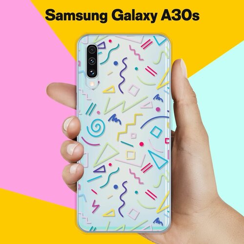 Силиконовый чехол Цветной узор на Samsung Galaxy A30s силиконовый чехол узор из такс на samsung galaxy a30s