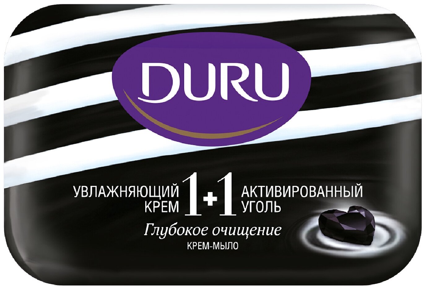 DURU 1+1 крем-мыло & активированный уголь 80г