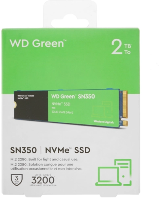 Твердотельный накопитель SSD WD Green SN350 NVMe WDS200T3G0C 2ТБ M2.2280 (QLC) - фото №4