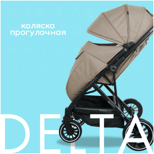 Прогулочная коляска Indigo Delta, бежевый, цвет шасси: черный